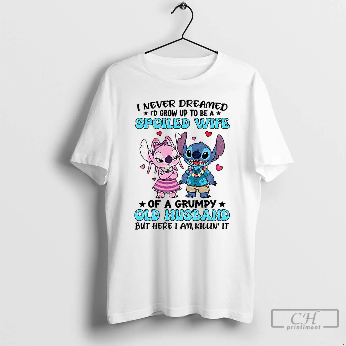 Premium Stitch Lover I Never Dreamed Id Grow Up To Be A Spoiled Wife Of T-Shirts, Hoodie, Sweatshirt | VibeTeeNation.com