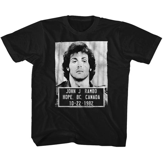 Rambo Youth S/S T-Shirt - Mugshot - Solid Black