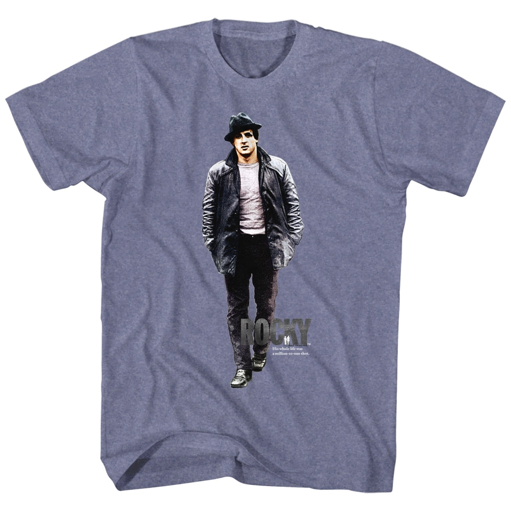 Rocky Mens S/S T-Shirt - Million-To-One - Heather Vintage Blue Heather