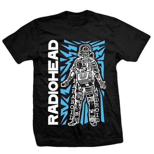 Radiohead Robot Retro 90s Classic Rock T-shirt Black Tee New