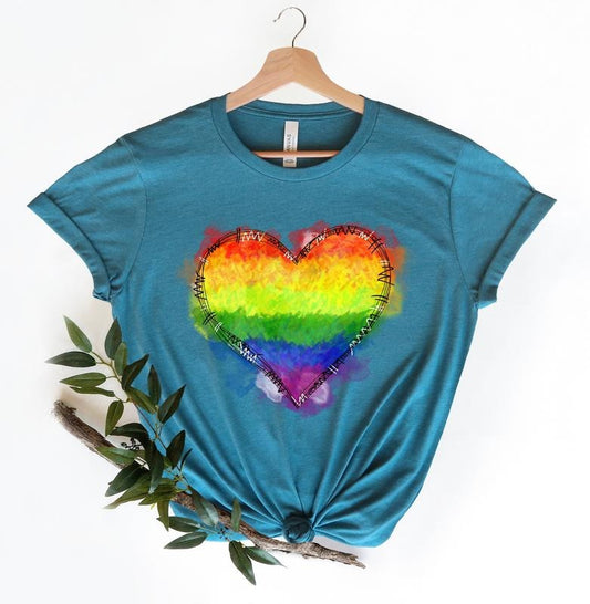 Rainbow Heart Shirt Pride Heart Shirt Lgbt Shirt Lgbt Shirt Gift Lgbt Shirt Funny Pride Shirt Women Pride Gift Pride Celebration T TK43GN
