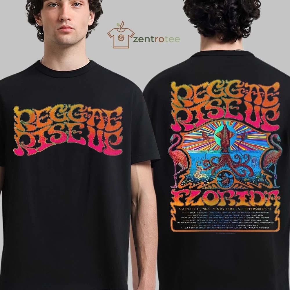 Reggae Rise Up Florida Festival 2026 Official Venue Poster At Vinoy Park In St Petersburg Florida On March 12 25 2026 tee