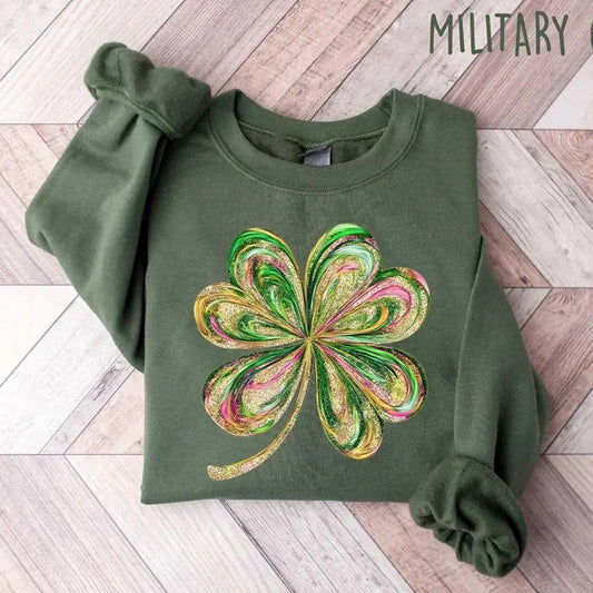 Retro Shamrock Sweatshirt, Womens Shenanigans Sweatshirt, Cute St Patricks Day Sweatshirt, Lucky Sweatshirt, Irish Shirt, Four Leaf Cloverstyle{n002}2