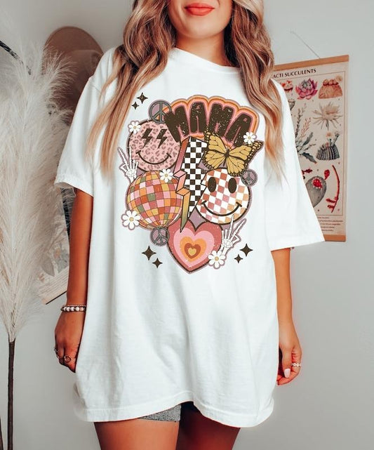Retro Smiley Mama Shirt, Mom Shirt for mom for Mother's Day, Funny Mom Shirt, Mama T shirt, Mama Smiley Tee, Mama  T-shirt, sweater and Hoodie Cotton