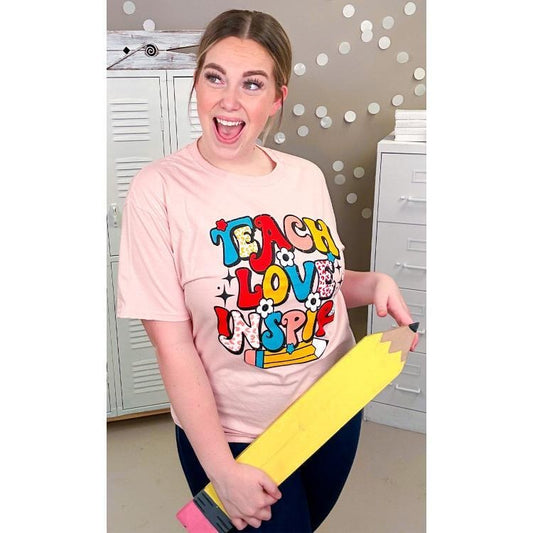 Retro Teach Love Inspire Graphic T-Shirt