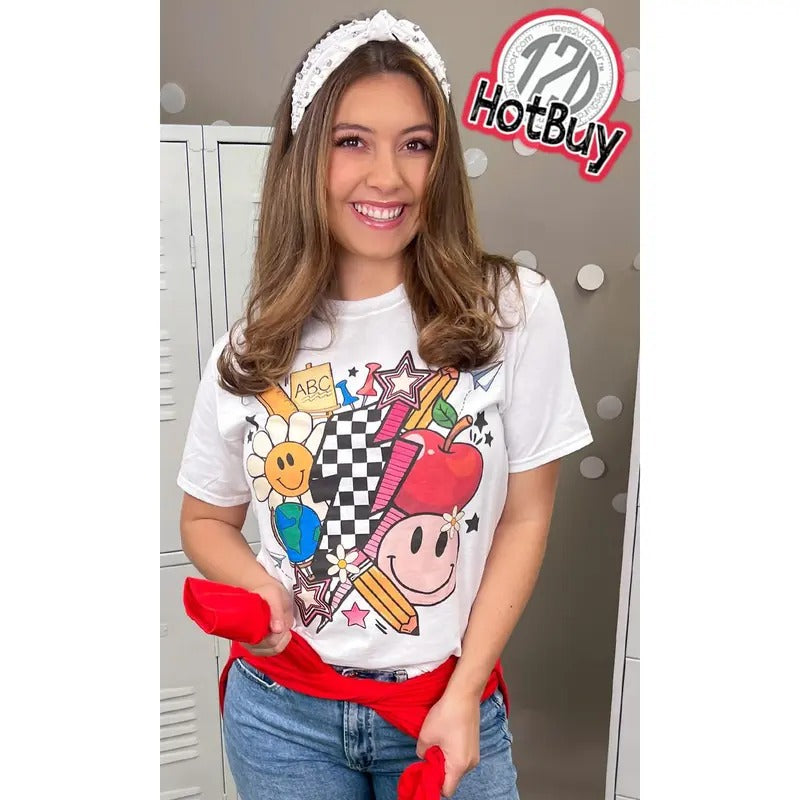 Retro Teacher Vibes Graphic T-Shirtstyle{n002}2
