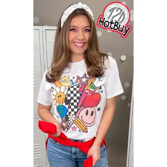Retro Teacher Vibes Graphic T-Shirtstyle{n002}2