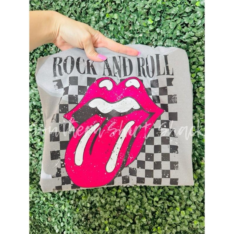 Rock n Roll band graphic T shirt  | Gray comfort colors T shirt