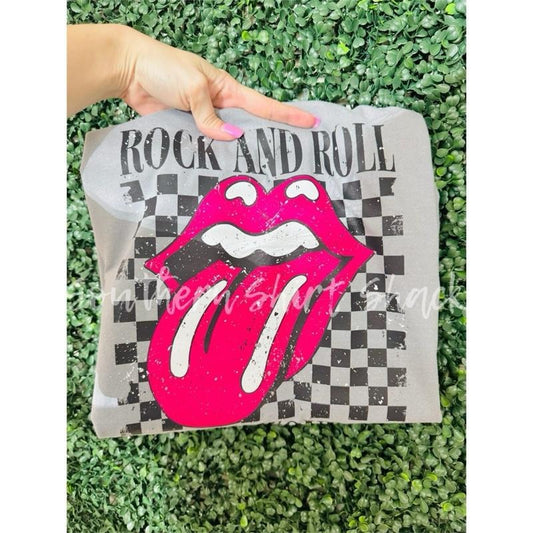 Rock n Roll band graphic T shirt  | Gray comfort colors T shirt