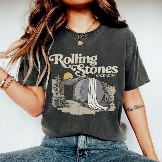 Rolling Stones Shirt, Easter Jesus Shirt, Christian Easter Shirt, He is Risen T Shirt, Bible Verse Shirt, Funny Easter Gift, Comfort Colors Shirt