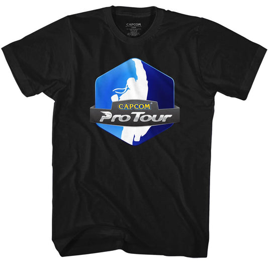 Street Fighter Mens S/S T-Shirt - Pro Tour - Solid Black