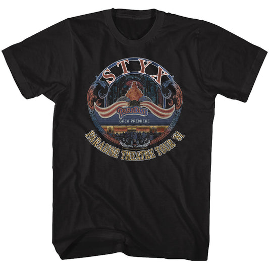 Styx Mens S/S T-Shirt - Tour 81 - Solid Black