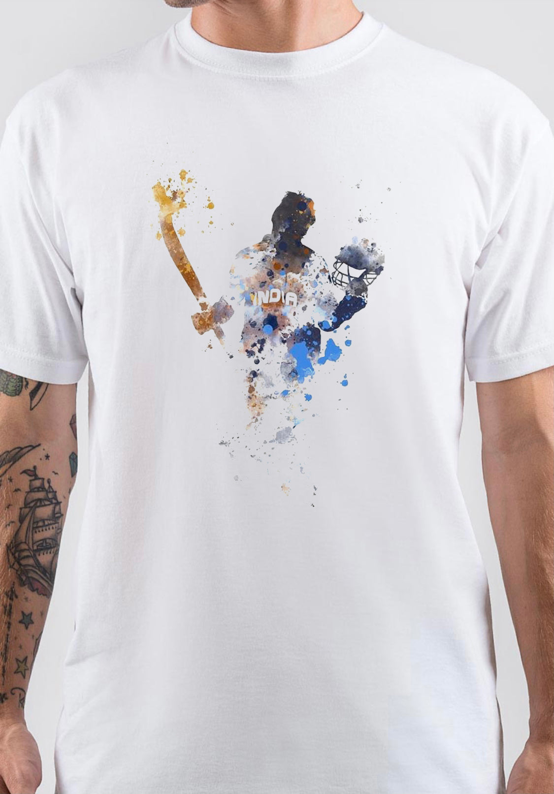 Sachin Tendulkar Watercolor Art T-Shirt Hoodie, Sweatshirt | VibeTeeNation.com