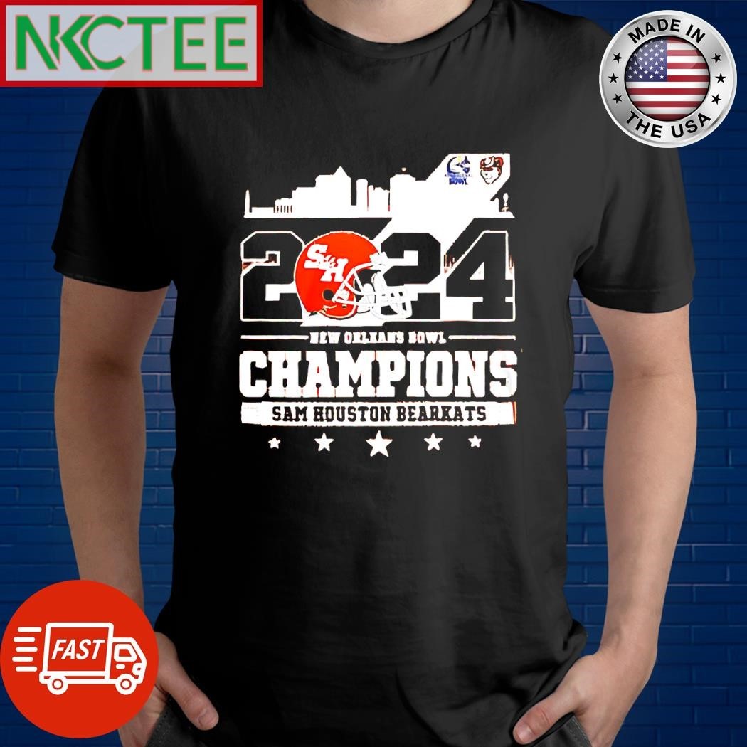 Sam Houston Bearkats vs New Orleans Bowl Champions 2024 helmet shirt