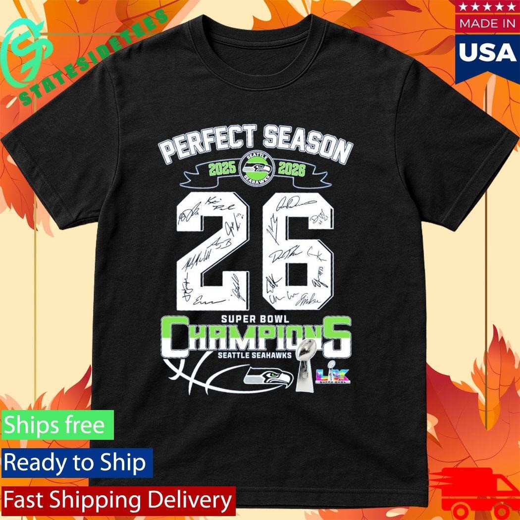 Seattle Seahawks Perfect Season 2026 Super Bowl Lx Champions Shirt