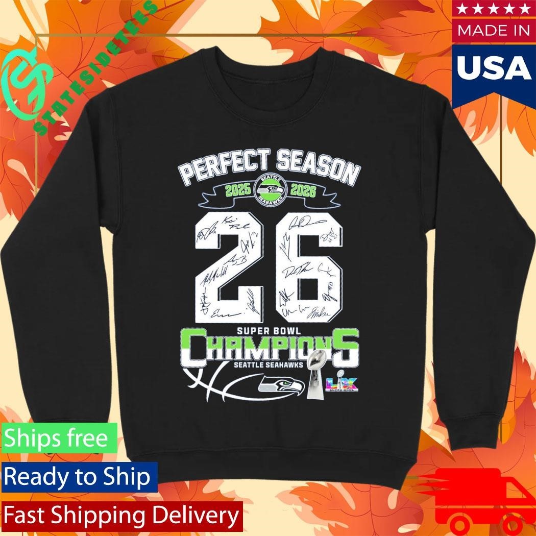 Seattle Seahawks Perfect Season 2026 Super Bowl Lx Champions Shirt