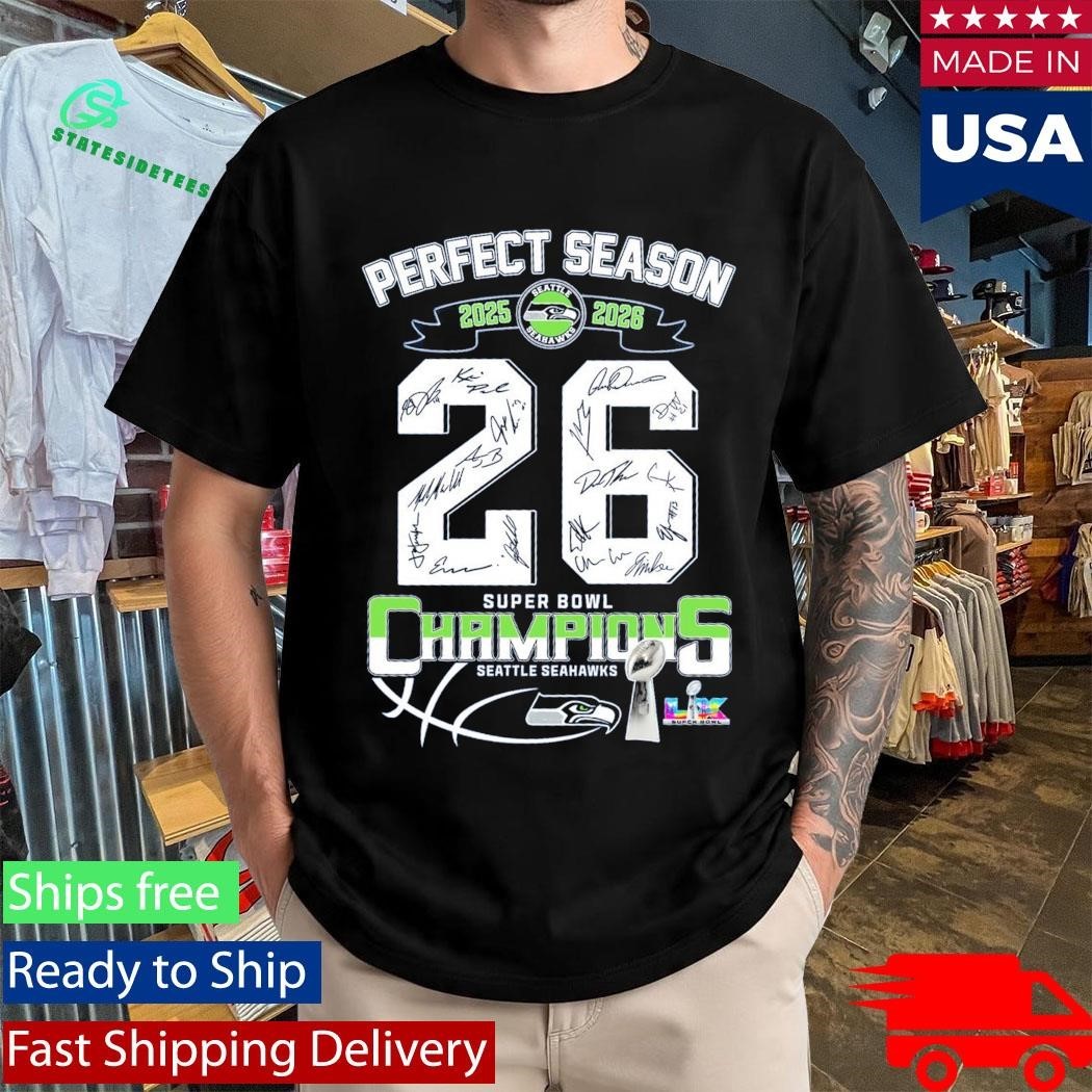 Seattle Seahawks Perfect Season 2026 Super Bowl Lx Champions Shirt