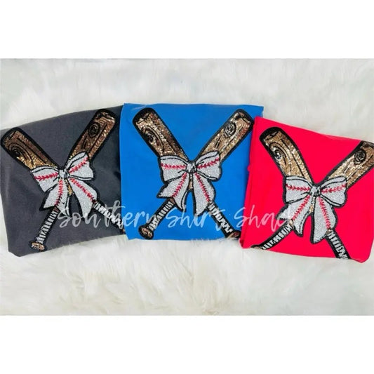 Sequin Baseball Bat Patch Graphic Tee | Ballpark Mama T shirt | Sequin Patch Shirt | Baseball Game day Graphic Tee comfort colors t shirt | ADD COLOR IN NOTES AT CHECKOUT