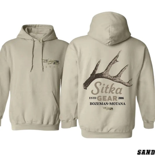 Sitka Gear Hoodie for Men - Outdoor-Inspired Design with Antler and Branding, Classic Fit - Menswear, Sweatshirts