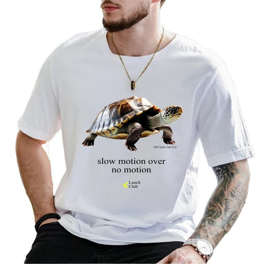 Slow Motion Turtle T-Shirt, Funny Turtle Graphic Tee, Casual Unisex Streetwear Top, 100% Cotton Crewneck, Gift for Animal Lovers, Ultra Soft Cotton Tee, Everyday Casual Wear
