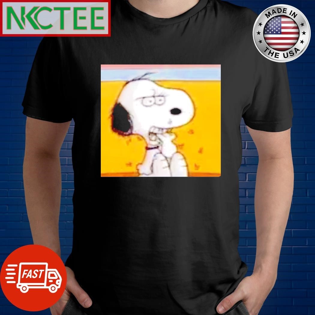 Snoopy bite nails shirt