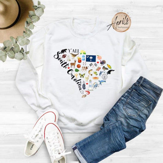 South Carolina Sweatshirt, South Carolina Hoodie, State Shirt Classic Fashion