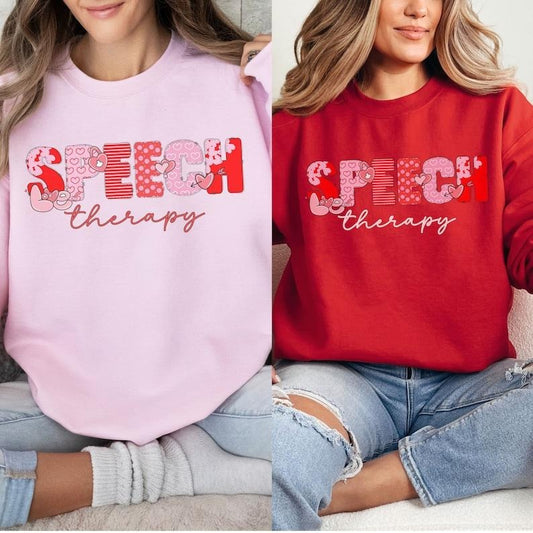 Speech Therapy Sweatshirt, Speech Therapist Sweatshirts, Valentines Day Communication, Speech Language  Hoodie and Sweater; T-shirt Cotton Womenswear