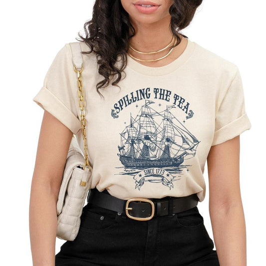 Spilling The Tea 4th Of July  T-Shirt, 4th Of July Sweatshirt, July Fourth Sweatshirt