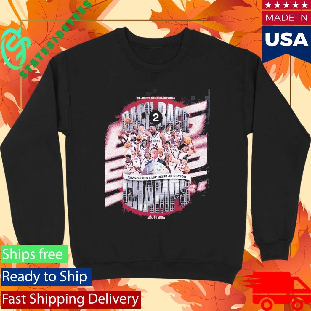 St John’s Red Storm Men’s Basketball Back To Back 2025 2026 Big East Regular Season Champions T-Shirt