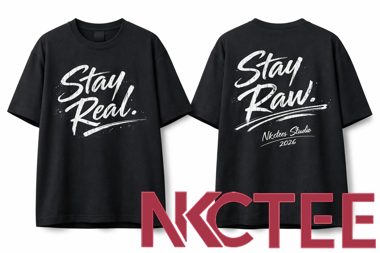 Stay Real Stay Raw Handwriting Oversize T-Shirt – Midnight Signature 2026