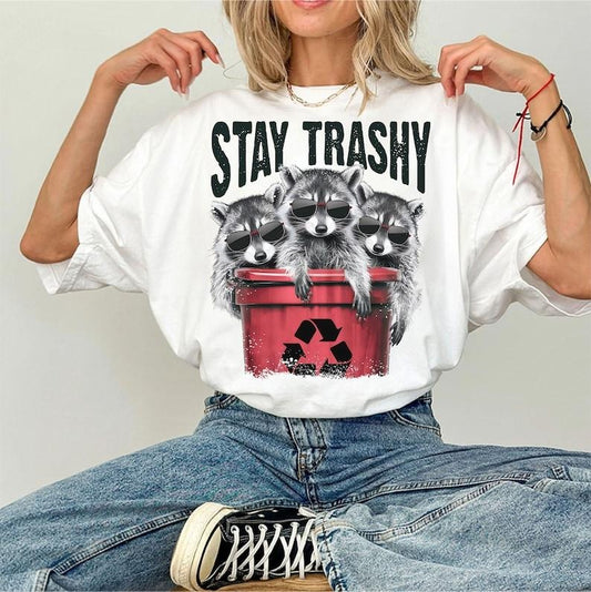 Stay trashy | Raccoon design | Funny shirt graphic Shirt| Funny retro shirt design | Raccoon squad | Raccoons  T-shirt, sweater and Hoodie