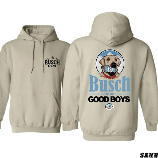 Straight Up Southern Hoodie - "Busch is for Good Boys" Dog Graphic, Perfect for Beer Lovers and Dog Enthusiasts, Unisex Hoodie for a Fun and Comfortable Look Menswear Sweaters