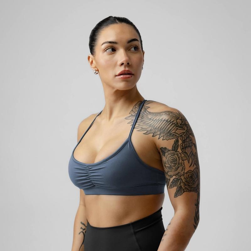 Strive Women's Underwear Plain Summer Lightweight Breathable Blue Bra with Adjustable Straps Womenswear Comfort