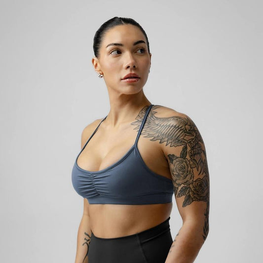 Strive Women's Underwear Plain Summer Lightweight Breathable Blue Bra with Adjustable Straps Womenswear Comfort