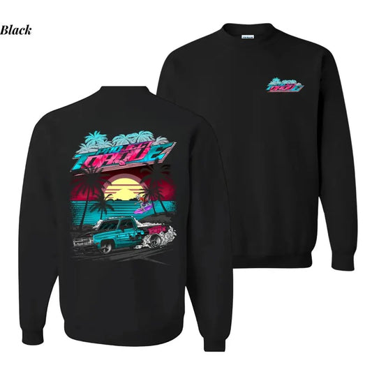 Super Pickup Truck C10 Miami Sweatshirt, Graphic Shirt for Supercar Enthusiasts, Unisex Cotton Casual Top for Men