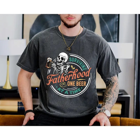 Surviving Fatherhood One Beer At A Time Comfort Colors Shirt Father's Day Shirt Funny Dad Shirt Birthday Dad Shirt Gift For Dad Shirt