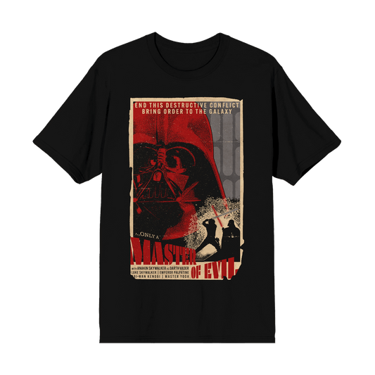 Darth Vader Master of Evil Grindhouse Poster Black Tee
