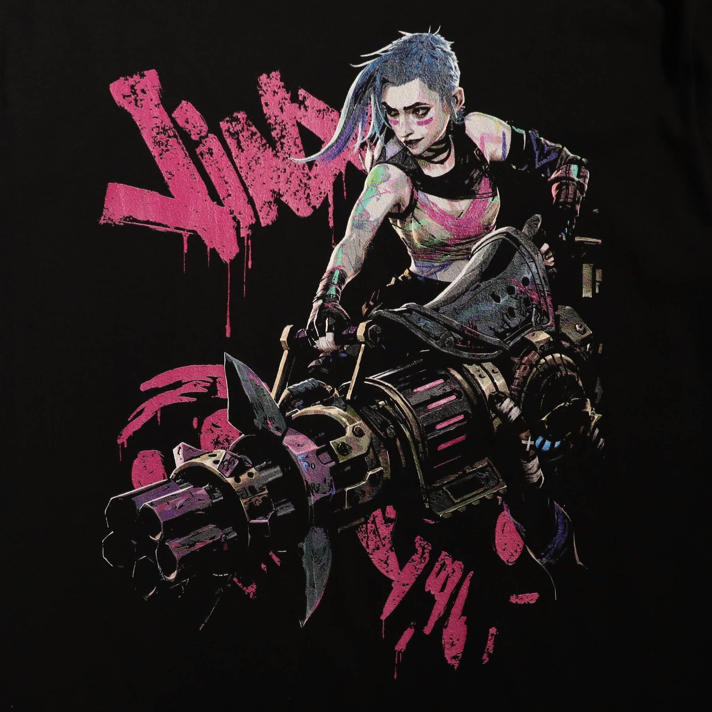 League Of Legends Jinx Champion Black Tee
