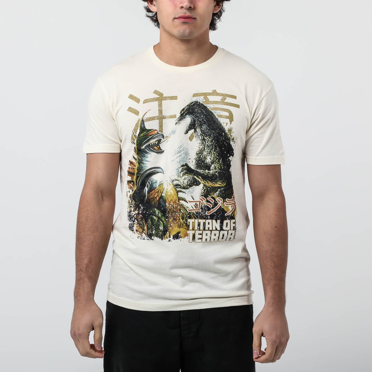 Vintage Godzilla & Gigan Titan Of Terror Natural Tee