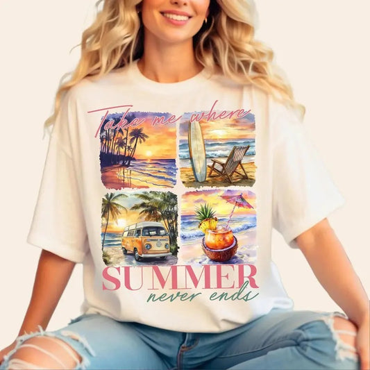 Take Me Where Summer Never Ends T-Shirt, Funny Take Me Where Summer Never Ends Shirt for Women Men