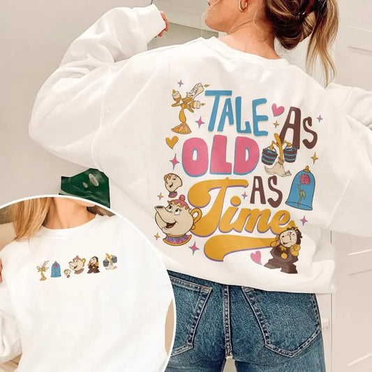 Tale As Old As Time Sweatshirt, Belle Princess Tee Shirt, Retro Beauty Princess Shirt, Tale As Old As Time T-Shirt, Magic Fairy Tales Shirt