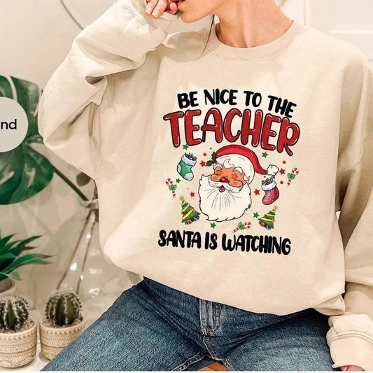 Teacher Christmas Sweatshirt , Christmas Teacher Graphic Hoddie, Teacher Christmas Gift, Xmas Gift For Teacher, Funny Teacher Shirt