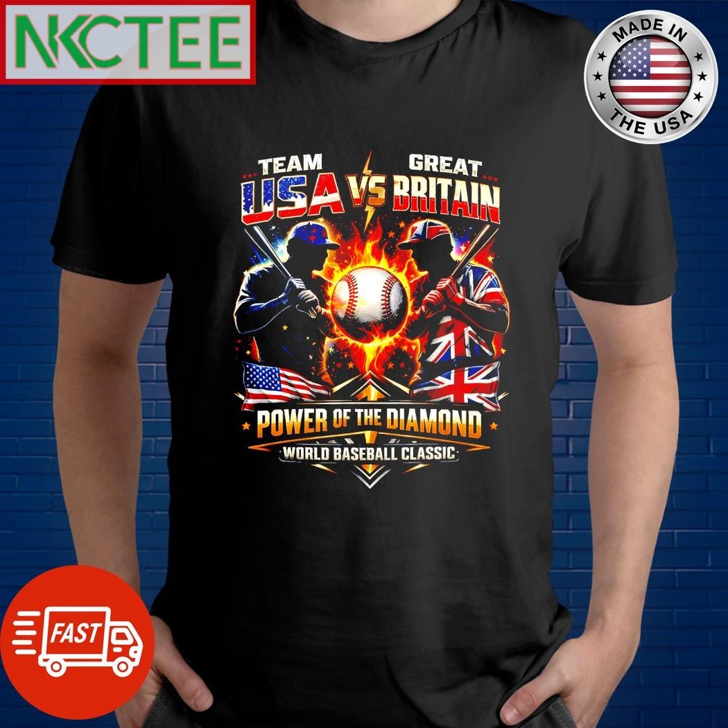 Team USA vs Great Britain World Baseball Classic Power of the Diamond T-Shirt
