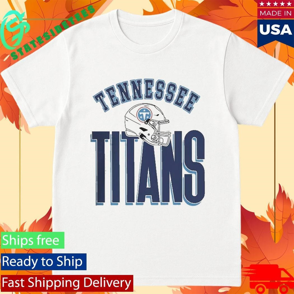 Tennessee Titans Merch New Logo Helmet Gameday Couture Fierce Focus Relaxed Fit T-Shirt