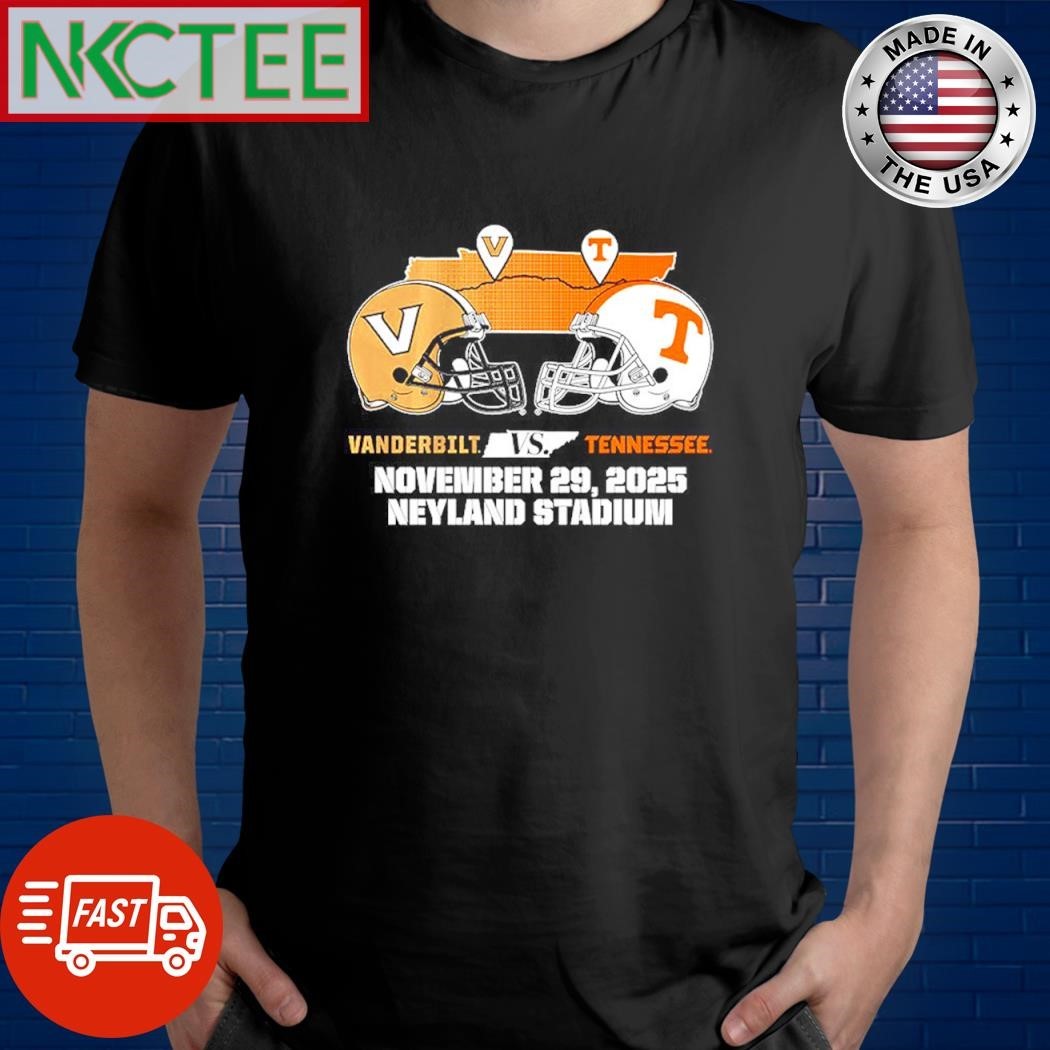 Tennessee Volunteers & Vanderbilt Commodores 2025 Matchup helmets shirt