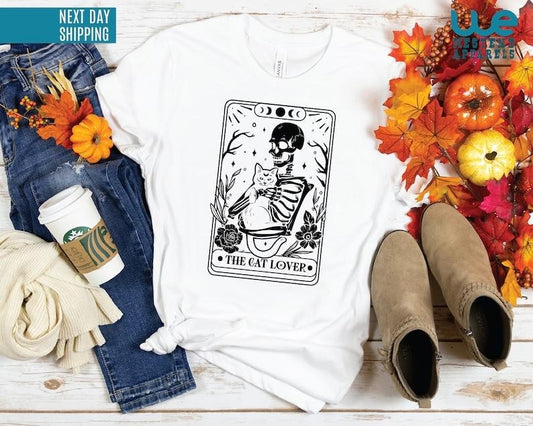 The Cat Lover Tarot Shirt | Tarot Card Shirt | Skeleton And Cat Shirt | Gift For Cat Lovers Hoodie and Sweater; T-shirt