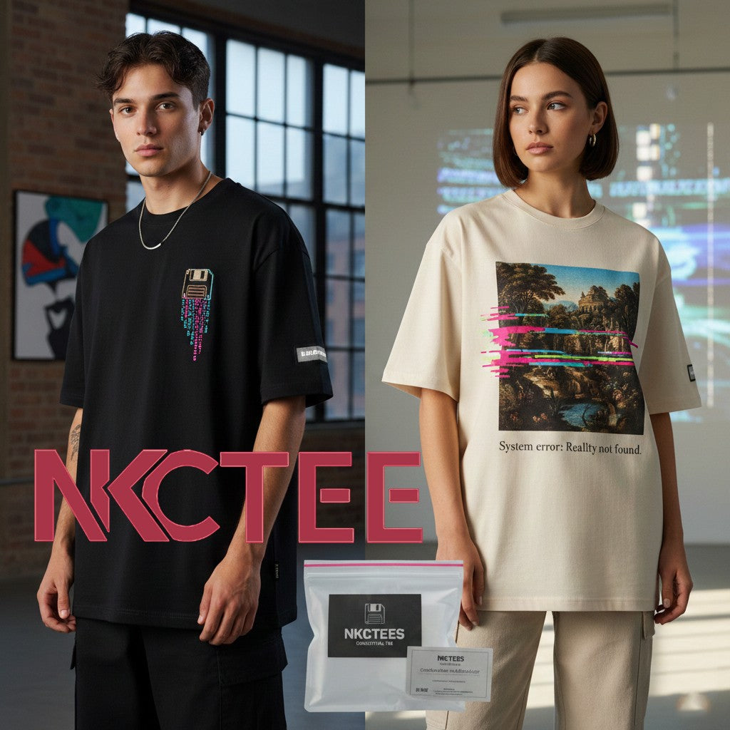 The Glitch T-Shirt – Digital Nostalgia Conceptual Tee – Boxy Fit