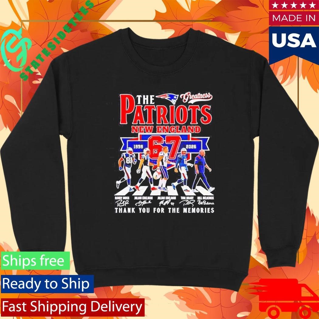The New England Patriots Greatness 67 Years 1959 2026 Thank You For The Memories Signatures Shirt