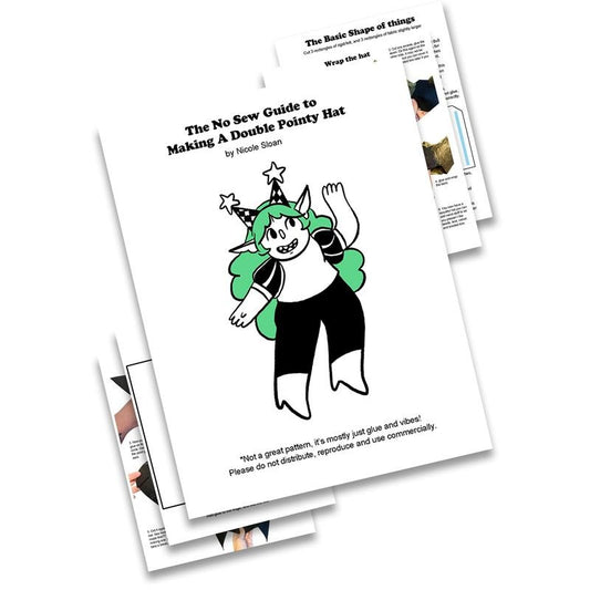 The No Sew Guide to Making a Double Point Hat Paper Pattern - Clown Princess, by Nicole