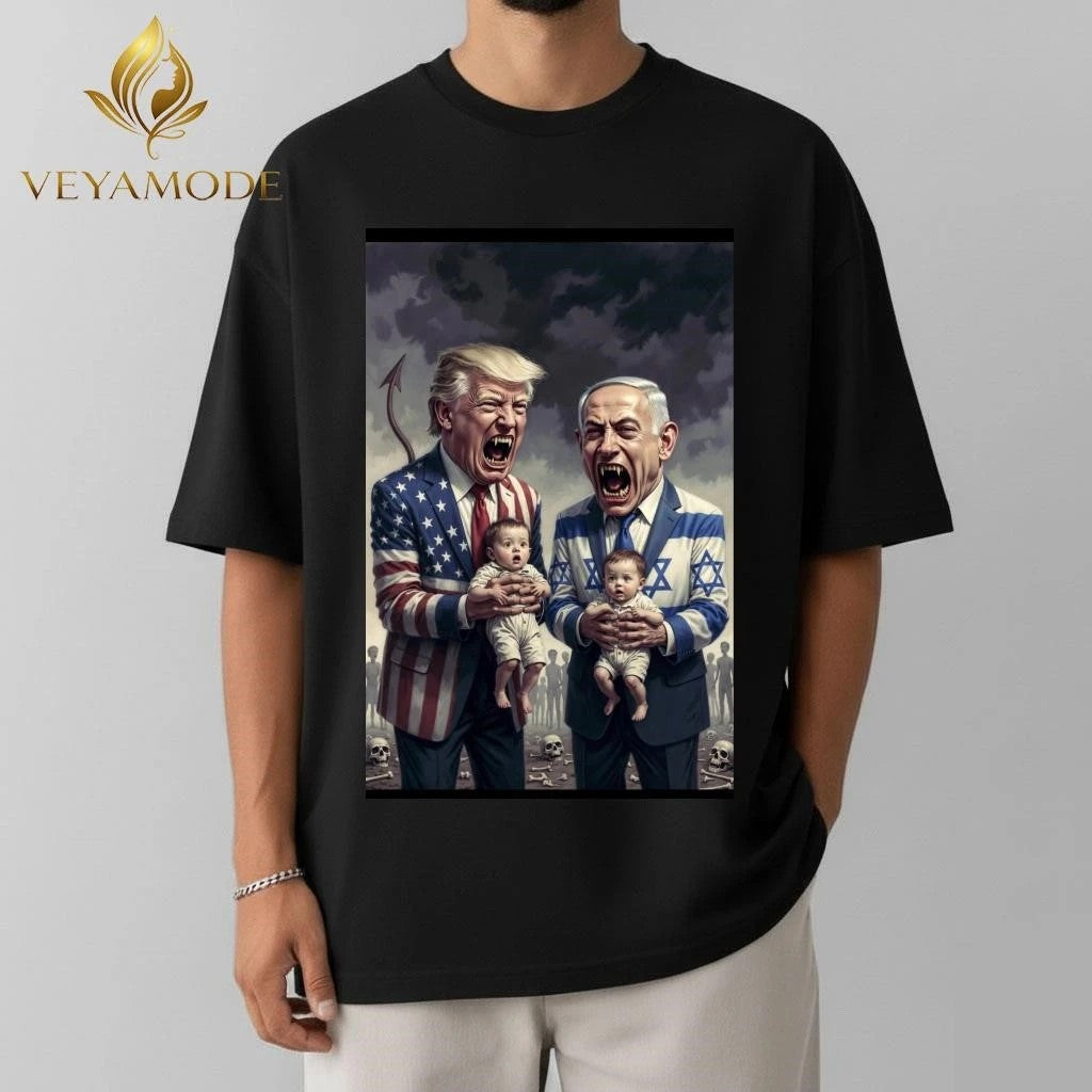 The devils Trump and Netanyahu and children tee